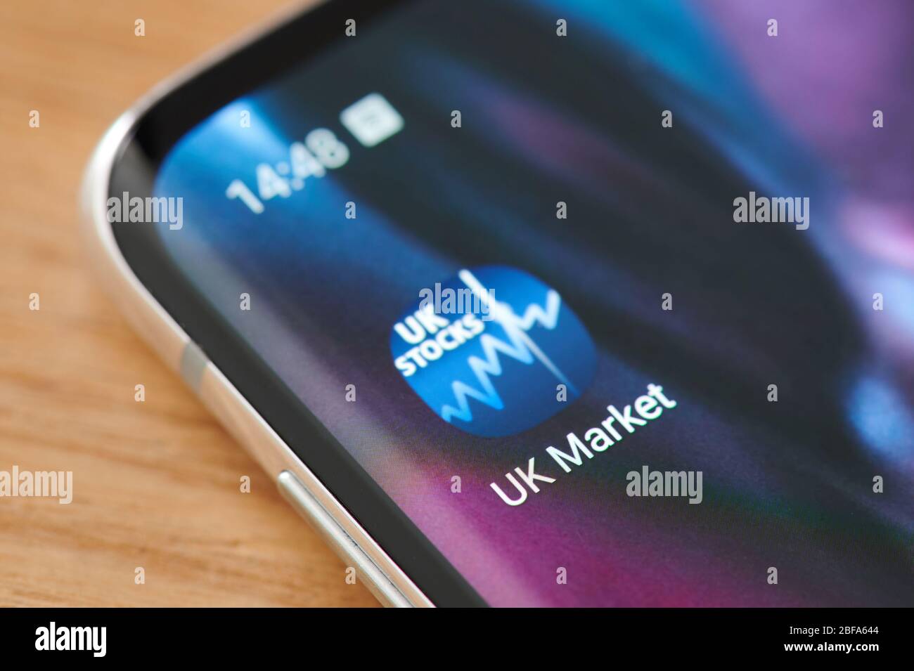 New-York , USA - 17. April 2020: UK Markt App Symbol Nahaufnahme auf Smartphone-Bildschirm Stockfoto