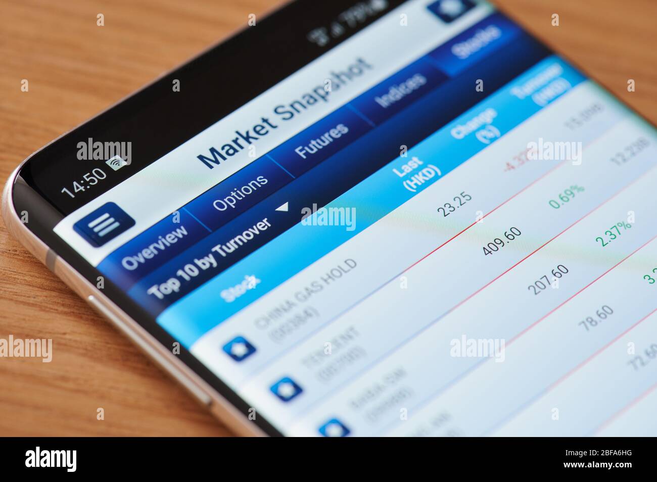 New-York , USA - 17. April 2020: UK Markt App Menü Nahaufnahme Ansicht auf Smartphone-Bildschirm Stockfoto