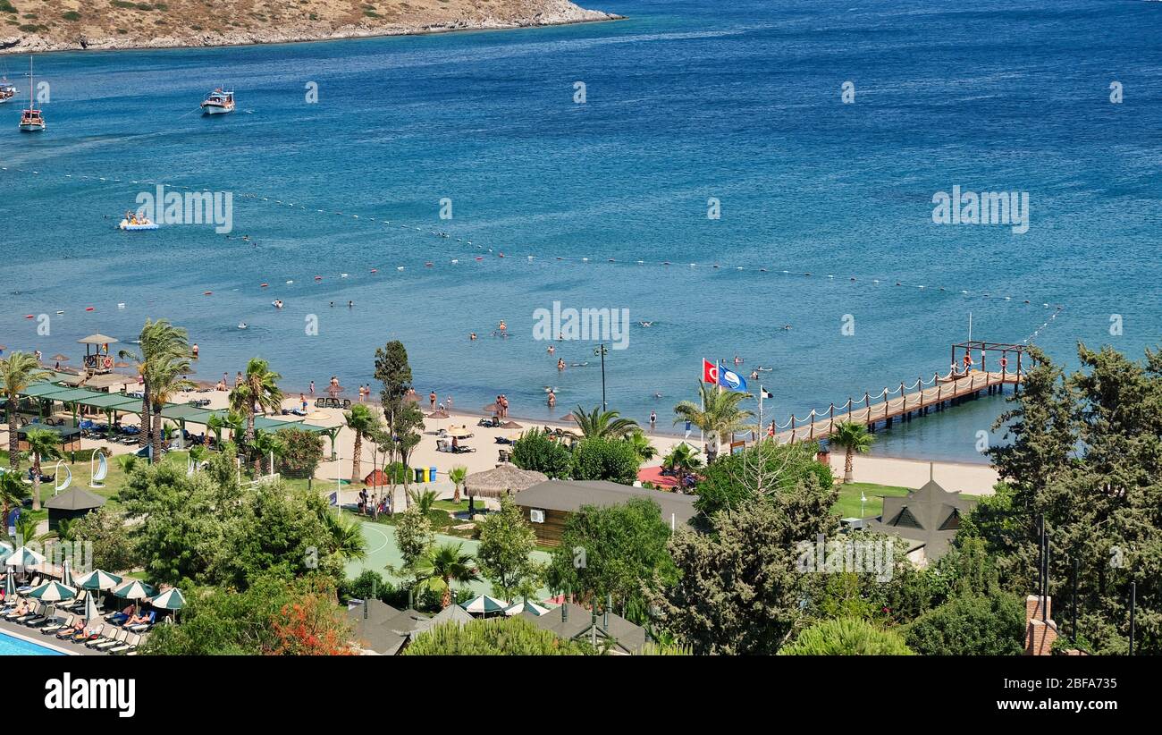 Akyarlar, Bodrum Holiday Cove mit einzigartiger Schönheit. Stockfoto