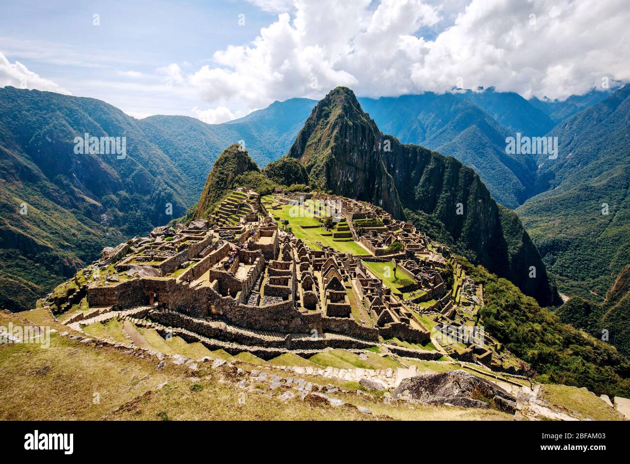 Alte Inka-Stadt Machu Picchu, UNESCO-Weltkulturerbe, Peru. Stockfoto