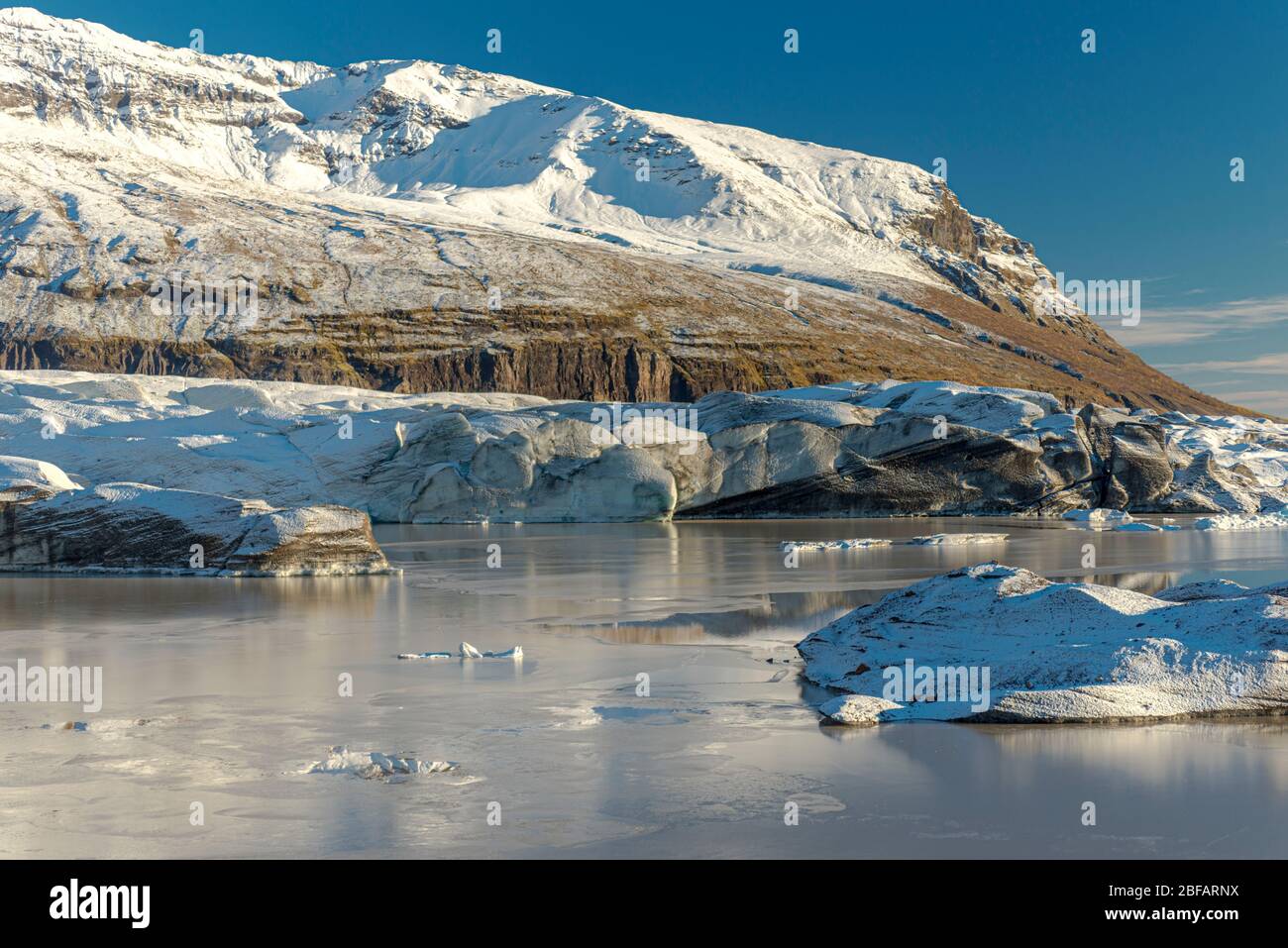 Svinafellsjokull Glacier tonge. Skaftafell. Island Stockfoto