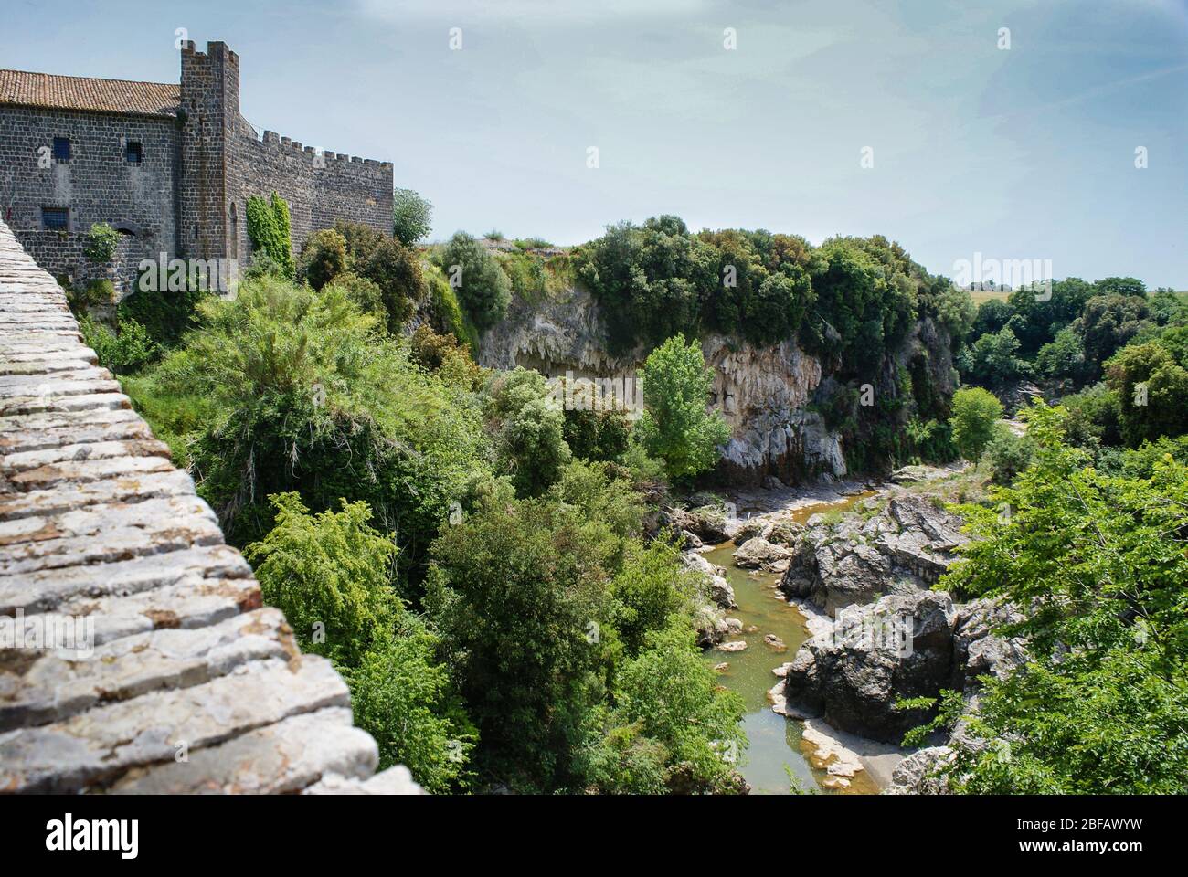 Wasserburg Ponte dell Abbadia, Latium, Provinz Viterbo, Italien Stockfoto