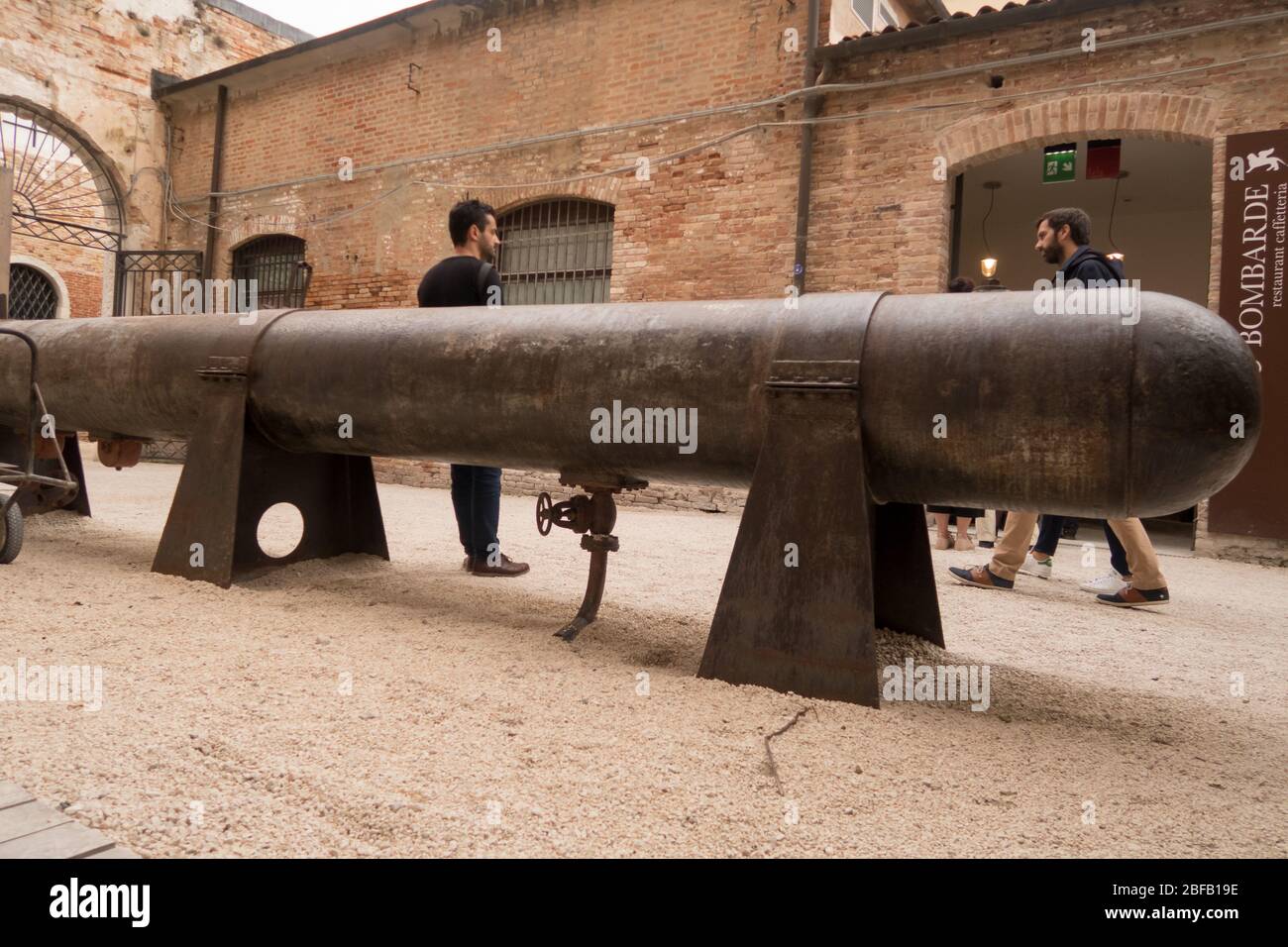 Eine alte Maschine, die im Arsenale-Gebiet gesehen wurde Von Venedig Stockfoto