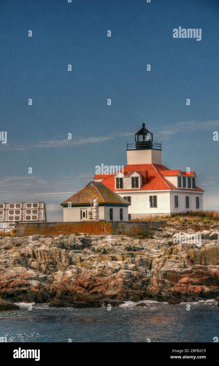 Egg Rock Leuchtturm in der Nähe von Bar Harbor, Maine. Stockfoto
