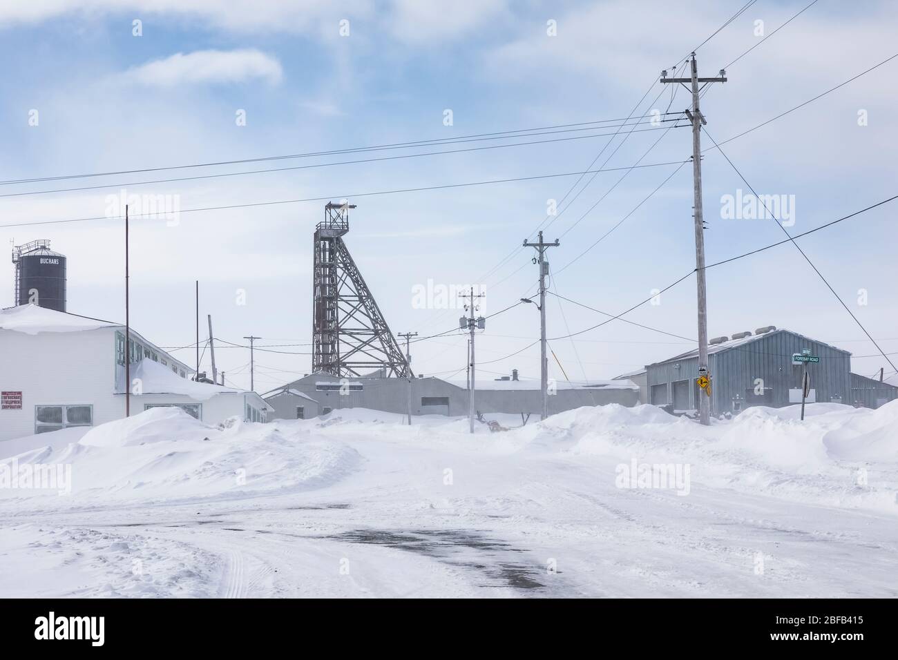 Buchans Mine, jetzt geschlossen, war der Standort für den Abbau von Gold, Silber, Zink, Blei und Kupfer für Jahrzehnte, Buchans, Neufundland, Kanada [kein Grundstück rele Stockfoto