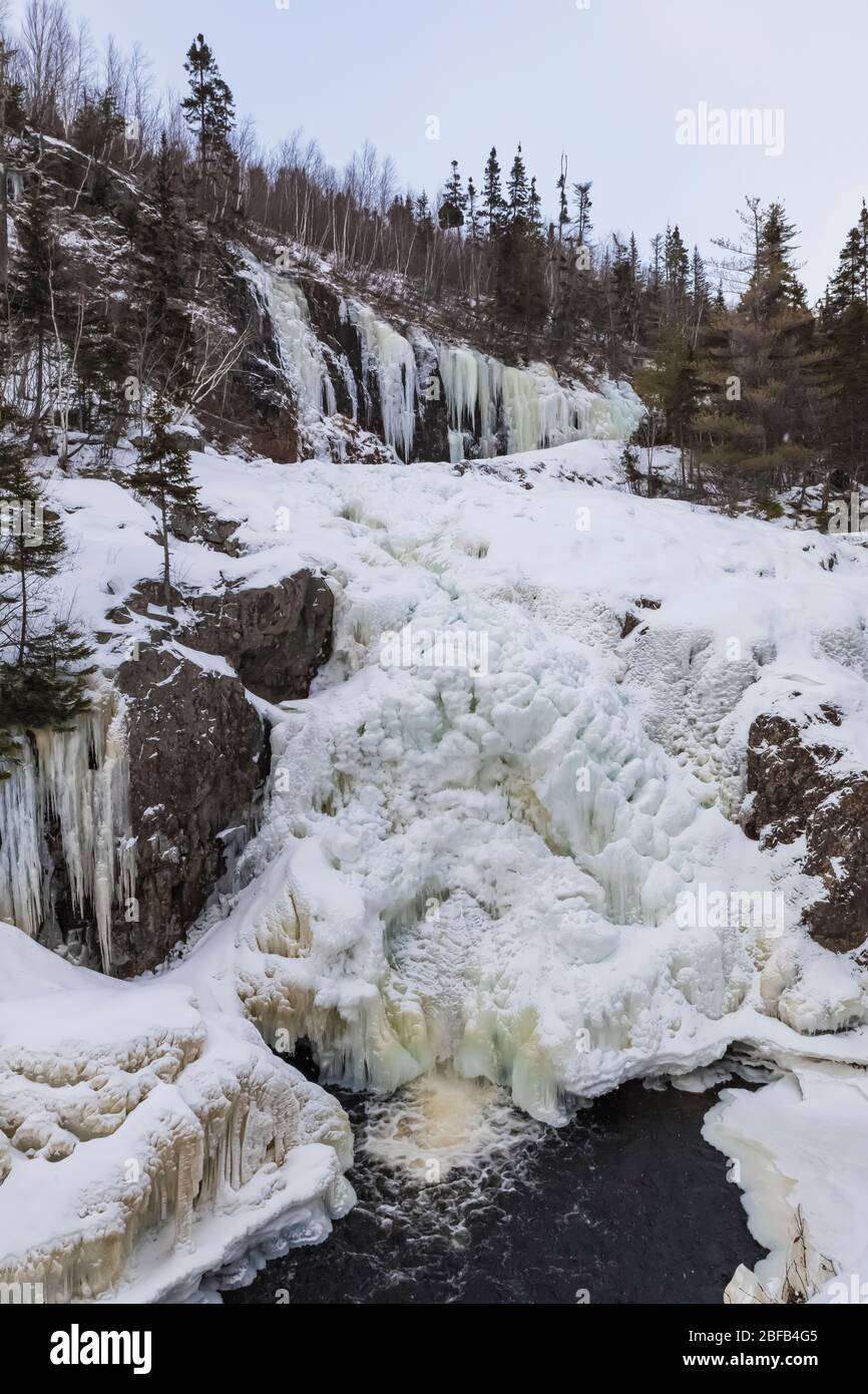 Thunder Brook Falls entlang des Trans-Canada Highway westlich von Grand Falls-Windsor, Neufundland, Kanada Stockfoto