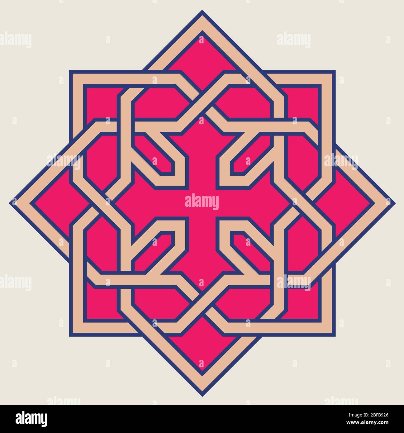 Koptisch gehörnte Kreuz Design dekorativ, arabisc und Muster, hohe Genauigkeit, NO.2,5 Stock Vektor