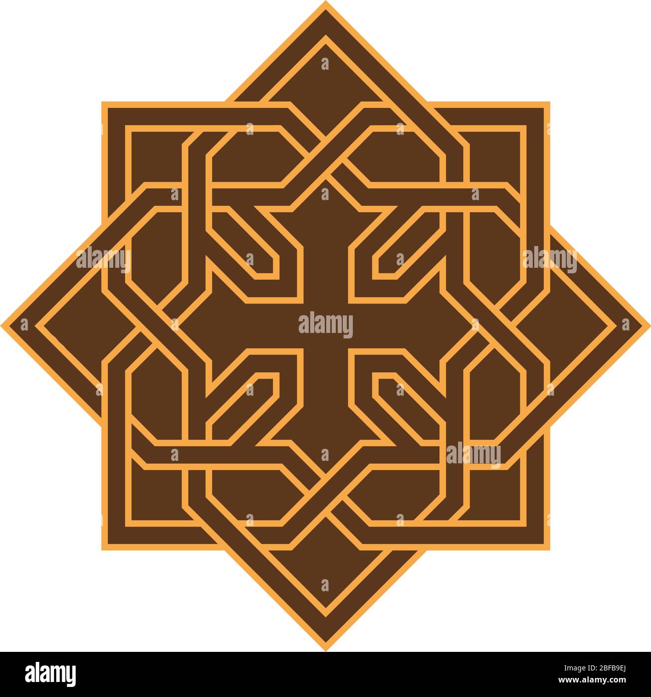Koptisch gehörntes Kreuz Design dekorativ, arabisc und Muster, hohe Genauigkeit, NO.2.9 Stock Vektor