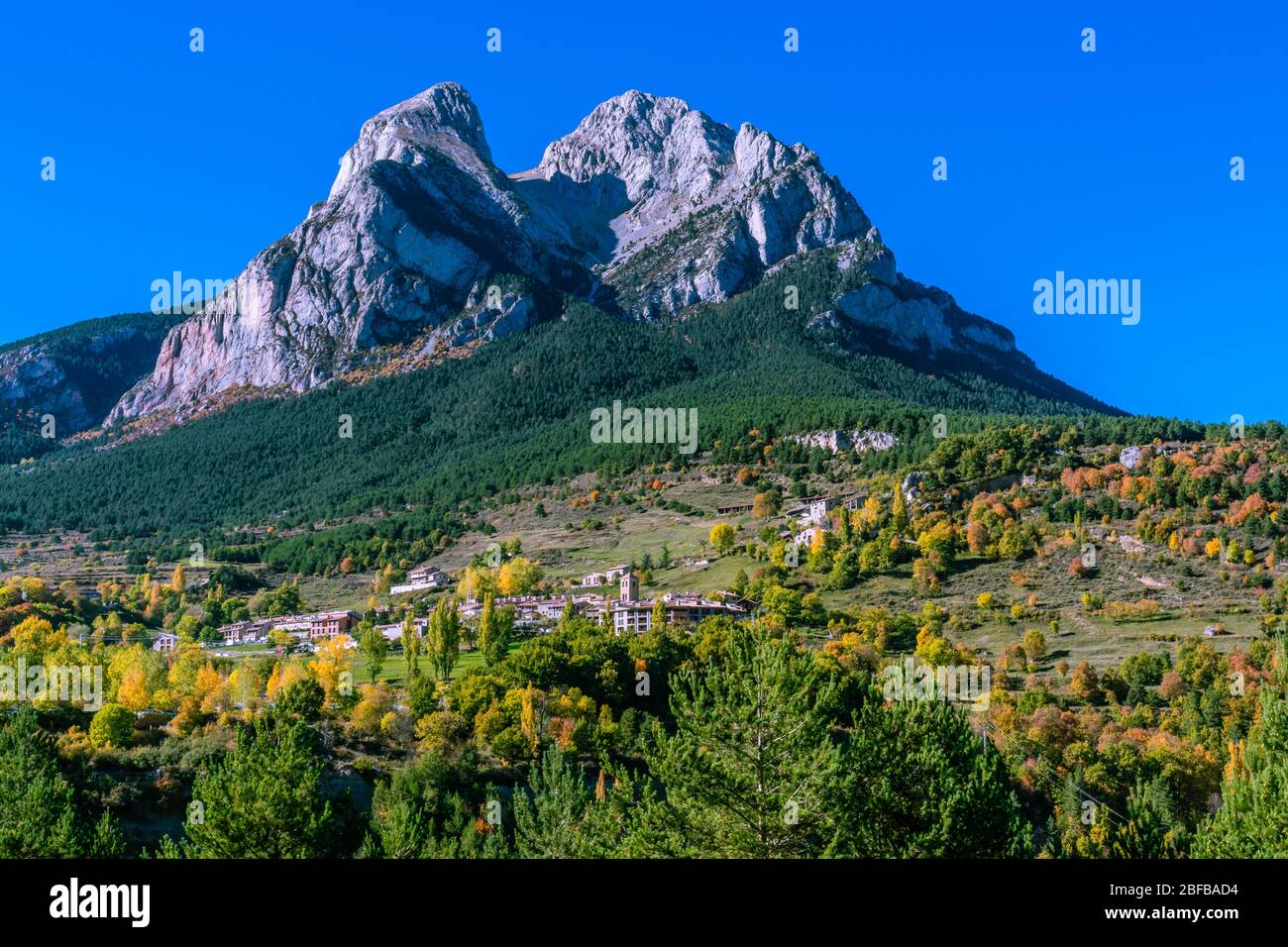 Gipfel von Pedraforca, Katalonien, Spanien. Stockfoto