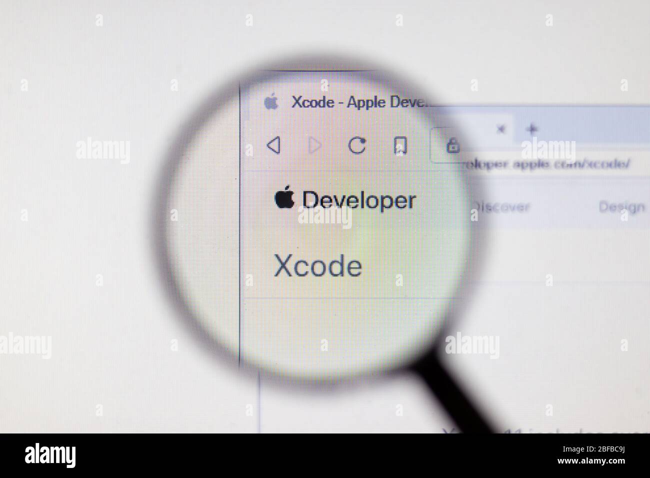 Los Angeles, Kalifornien, USA - 16. April 2020: Entwickler Apple Xcode Website Logo auf der Homepage. developer.apple.com Website close-up , illustrativ Stockfoto
