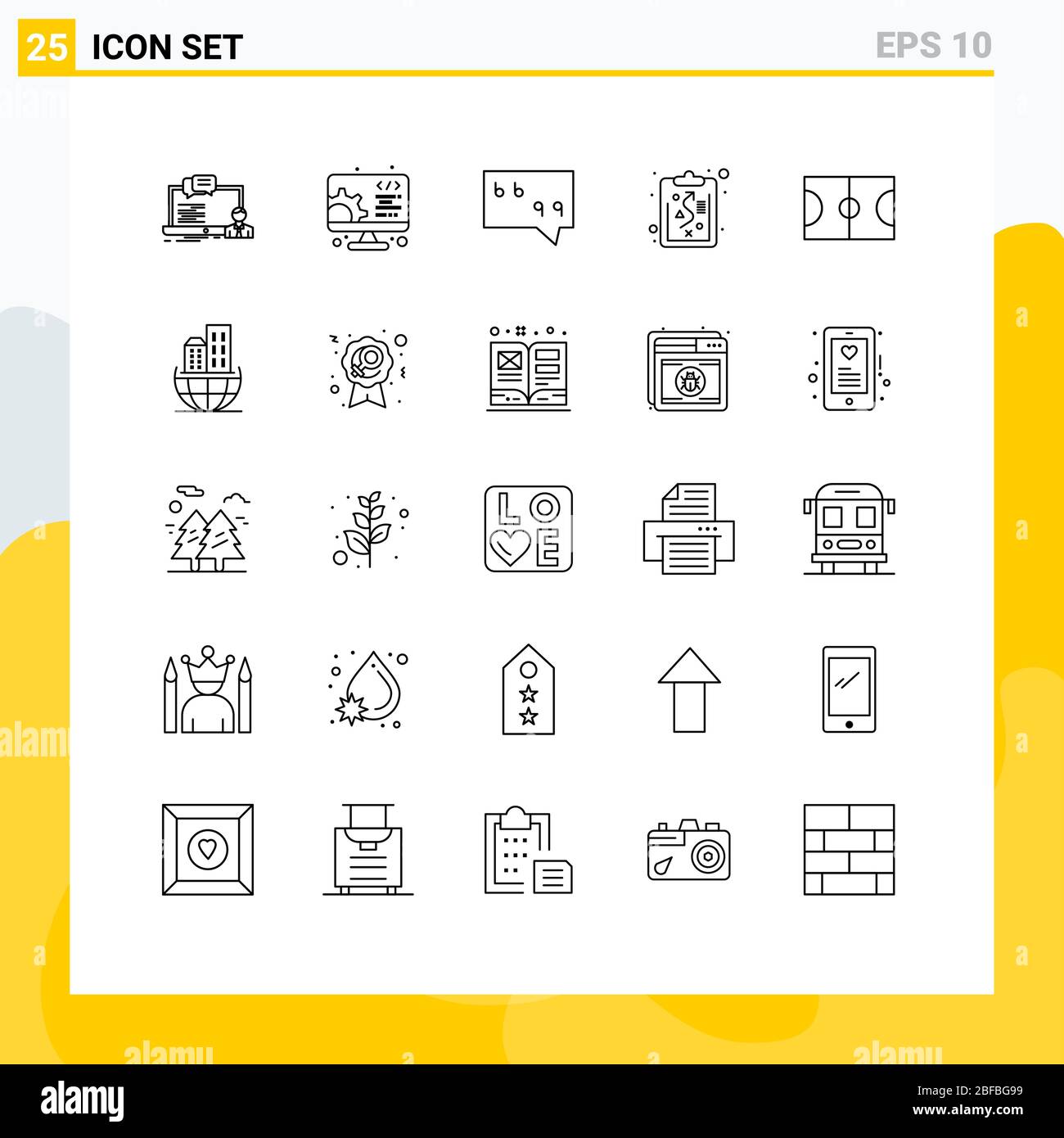 Packung mit 25 kreativen Linien von Sport, Korb, Web, Strategie, Zwischenablage editierbare Vektor Design-Elemente Stock Vektor