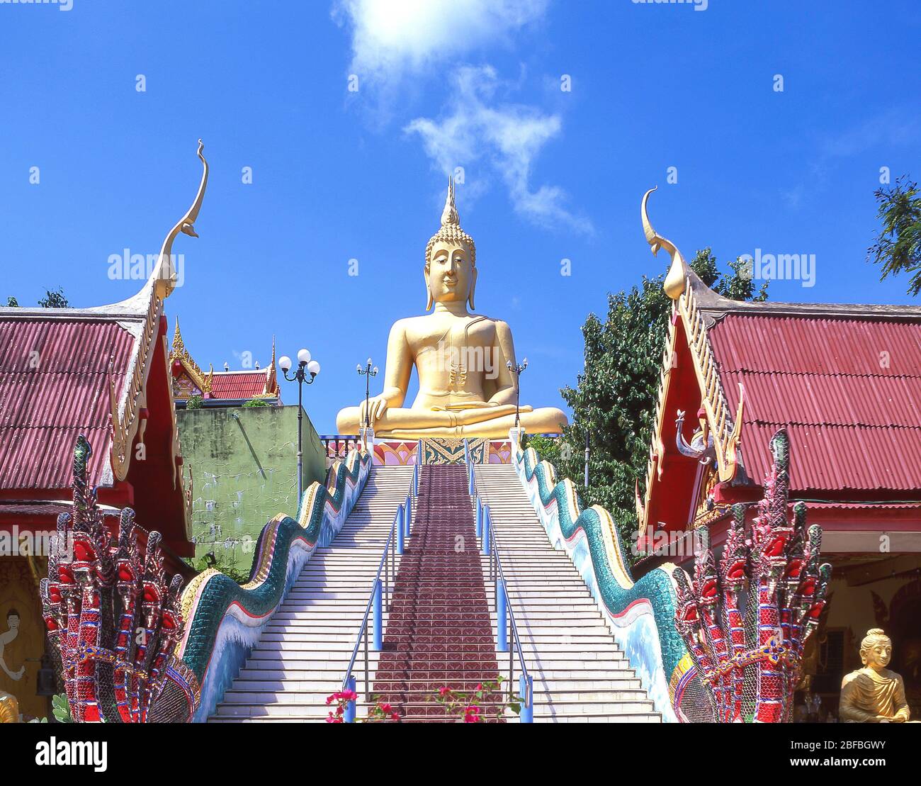Der große Buddha, Phra Yai Tempel, Bo Phut, Koh Samui, Surat Thani Provinz, Königreich Thailand Stockfoto