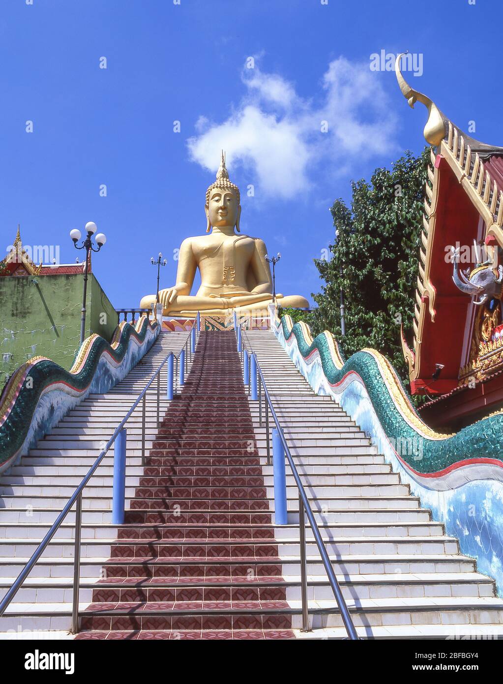 Der große Buddha, Phra Yai Tempel, Bo Phut, Koh Samui, Surat Thani Provinz, Königreich Thailand Stockfoto