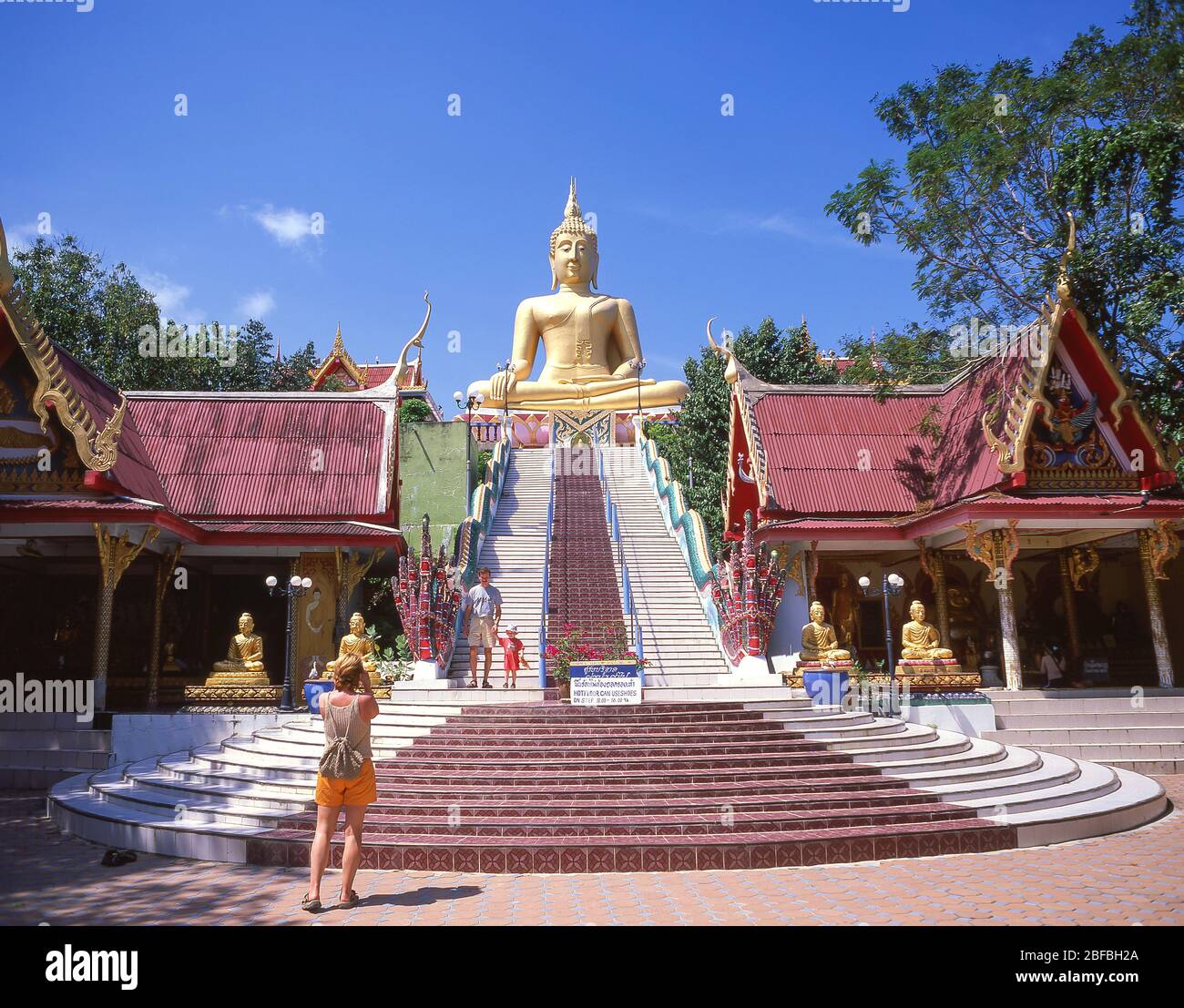 Der große Buddha, Phra Yai Tempel, Bo Phut, Koh Samui, Surat Thani Provinz, Königreich Thailand Stockfoto