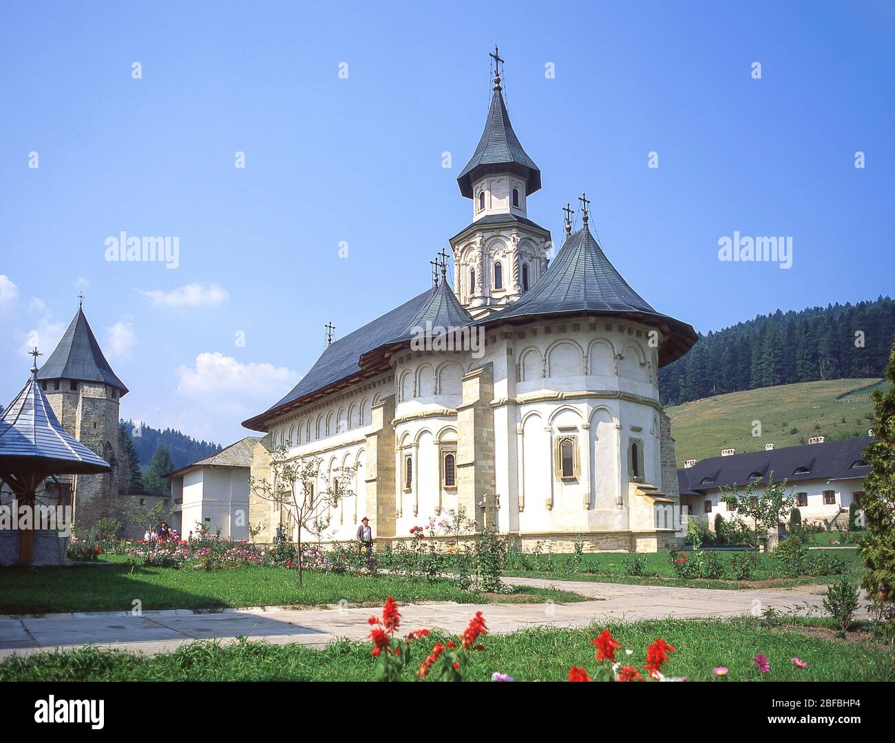 Das Putna Kloster (bemalte Kirchen von Moldawien), Putna, Suceava County, Rumänien Stockfoto