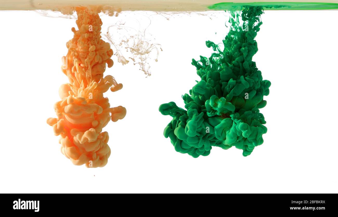 Tinten im Wasser, Farbe abstrakt Explosion Stockfoto