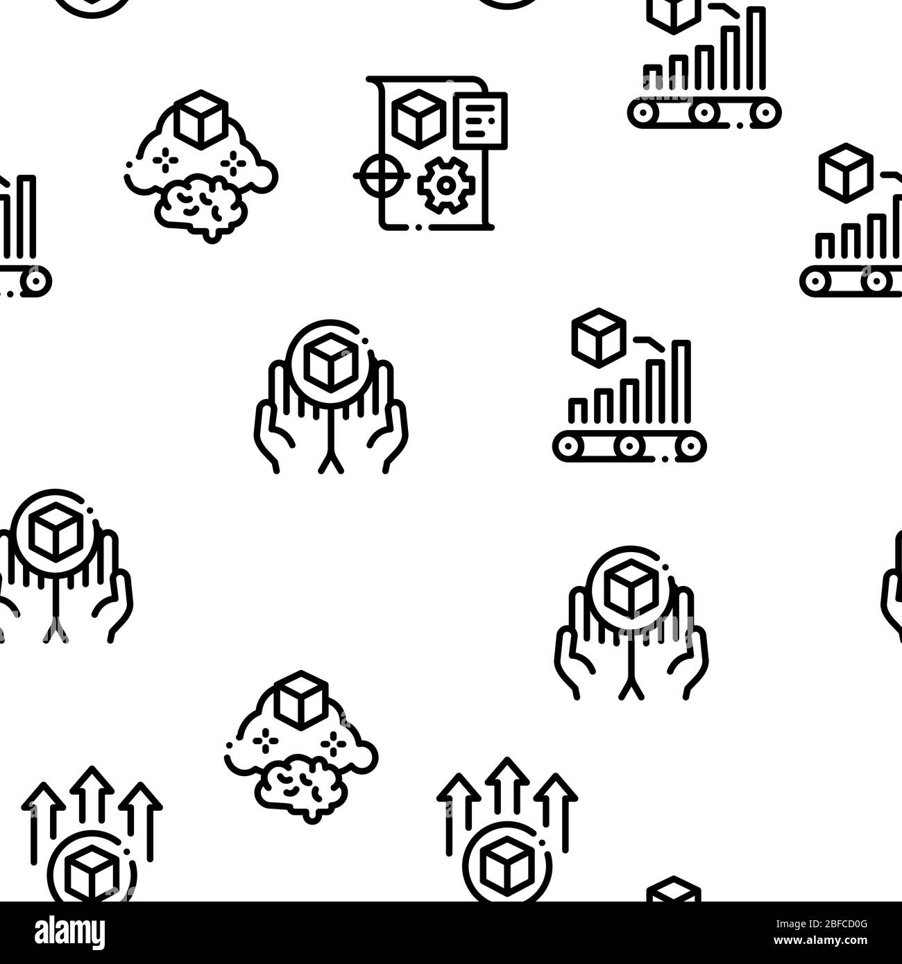 Produkt-Manager Arbeiten Nahtloses Muster Vektor Stock Vektor