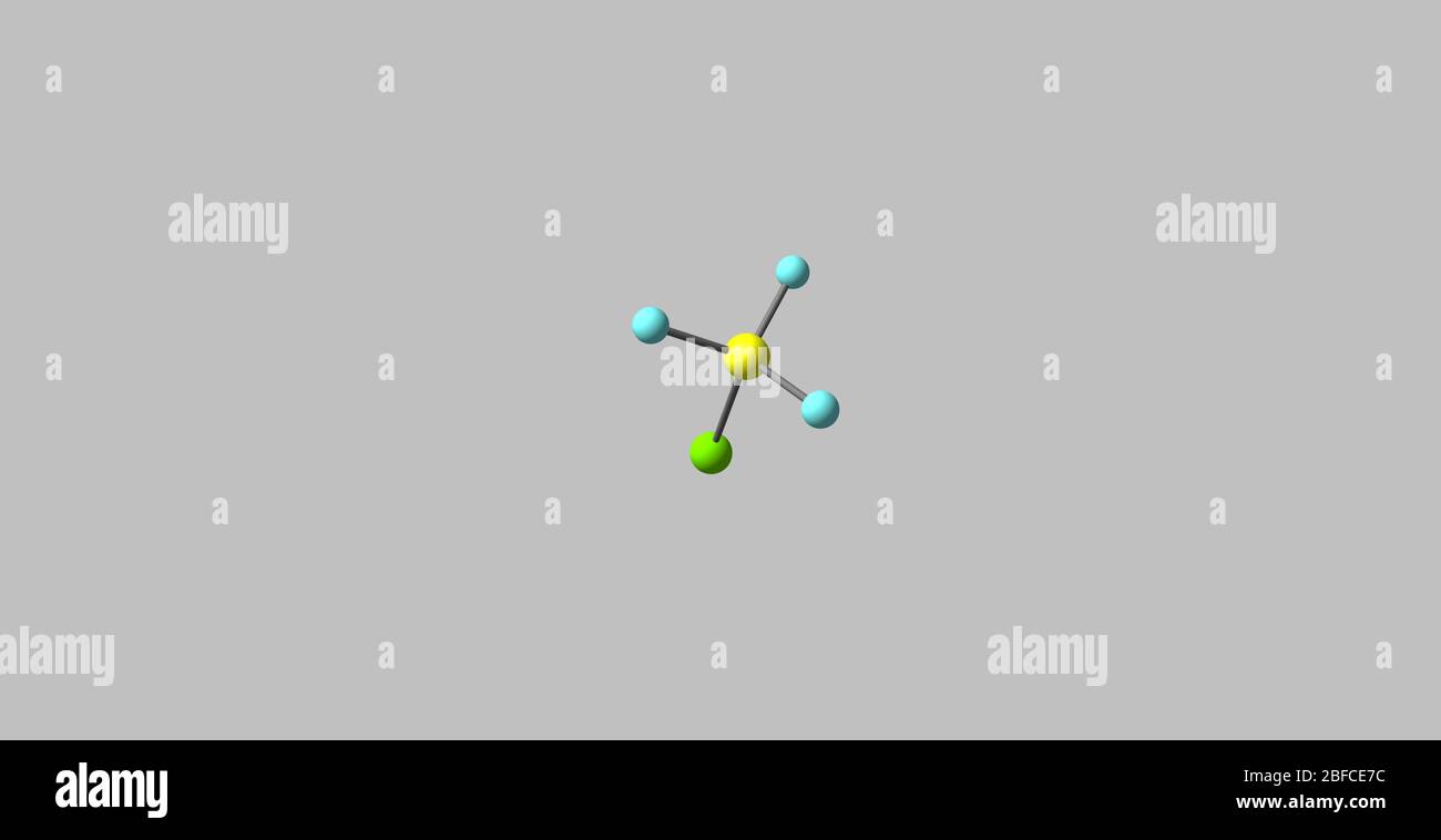 Chlormethan oder Methylchlorid ist eine chemische Verbindung der Gruppe von organischen Verbindungen, die als Haloalkane bezeichnet werden Stockfoto