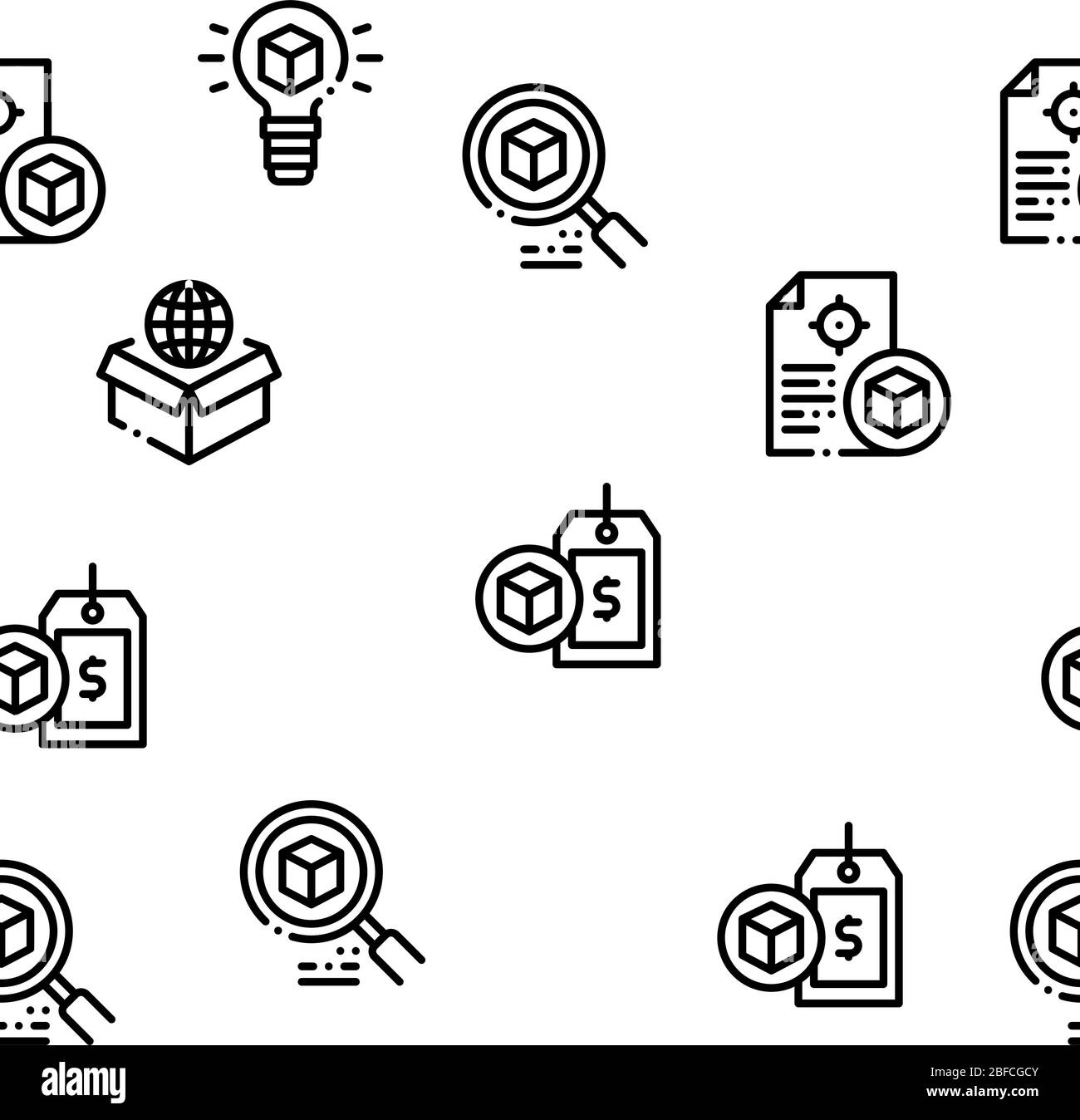 Produkt-Manager Arbeiten Nahtloses Muster Vektor Stock Vektor