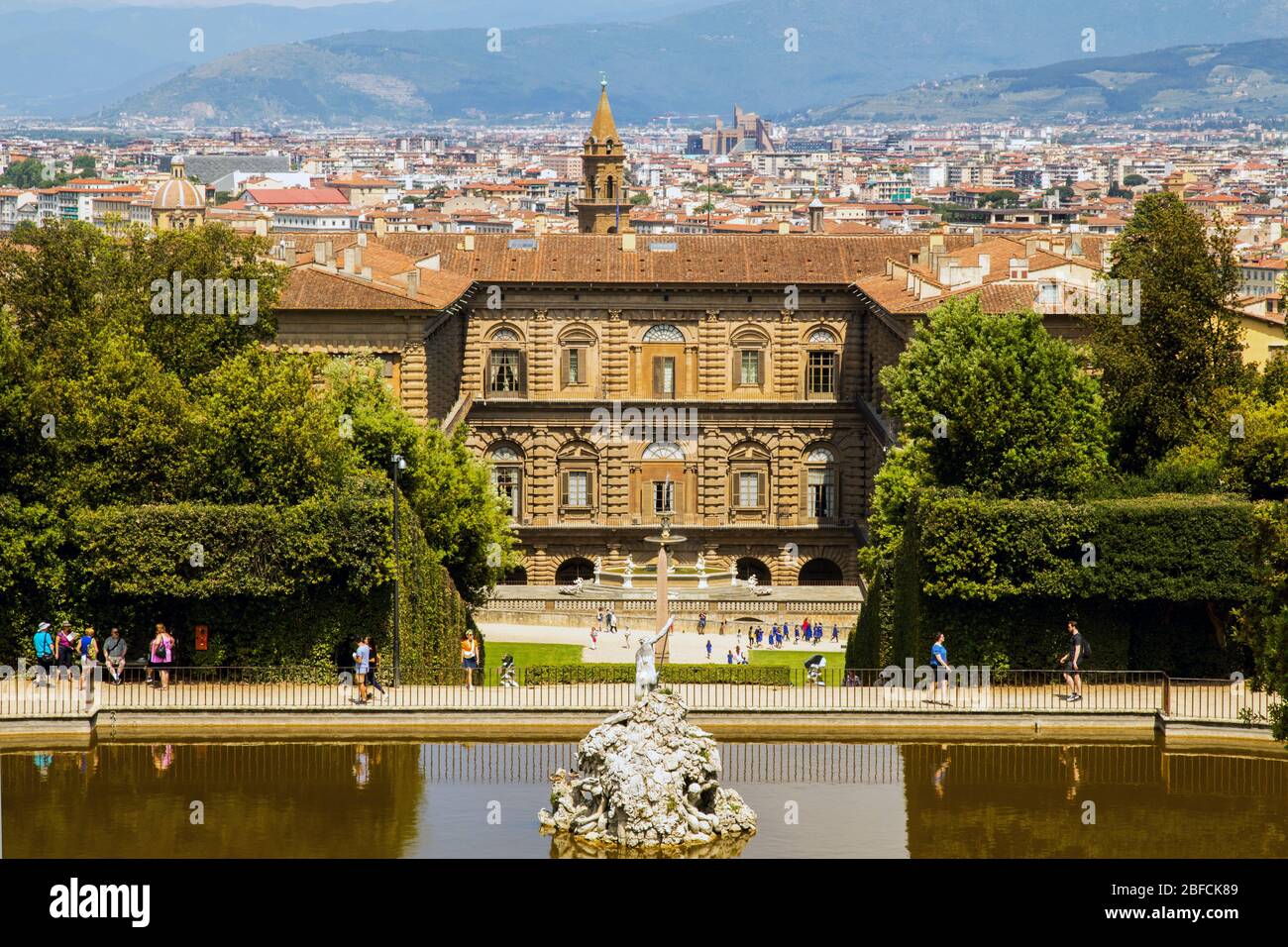Bobili Gärten und Pitti Palast in Florenz Italien Stockfoto