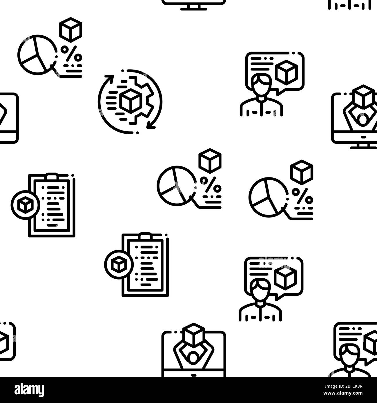 Produkt-Manager Arbeiten Nahtloses Muster Vektor Stock Vektor