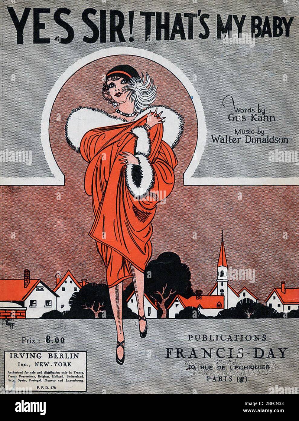JA SIR, DAS;S MEIN BABY Cover der Noten für den Song von Walter Donaldson (Musik) und Gus Kahn (Texte) von 1925 Stockfoto