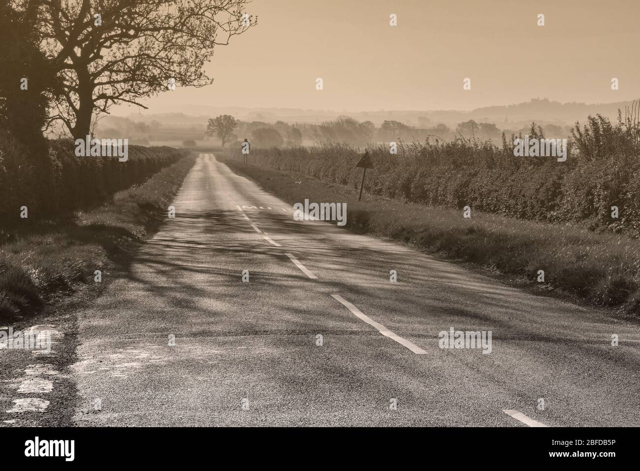 Die Straße zum Schloss Belvoir Stockfoto