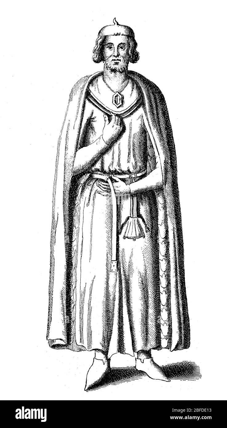 Großkassier zu Beginn des 13. Jahrhunderts, Frankreich, um 1205 / Großschatzmeister zu Beginn des 13. Jahrhundert, Frankreich, ca. 1205, historisch, historisch, digital verbesserte Reproduktion eines Originals aus dem 19. Jahrhundert / Digitale Reproduktion einer Originalvorlage aus dem 19. Jahrhundert Stockfoto