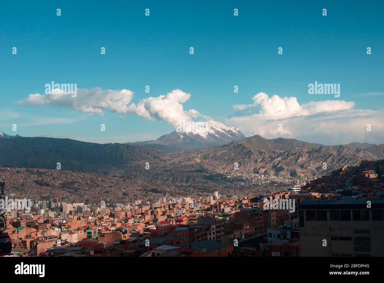 Abend Stadtbild von La Paz, Bolivien Stockfoto