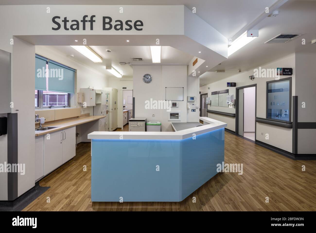 Krankenschwestern Station in McEntee ward, St George's Hospital, Tooting. Stockfoto