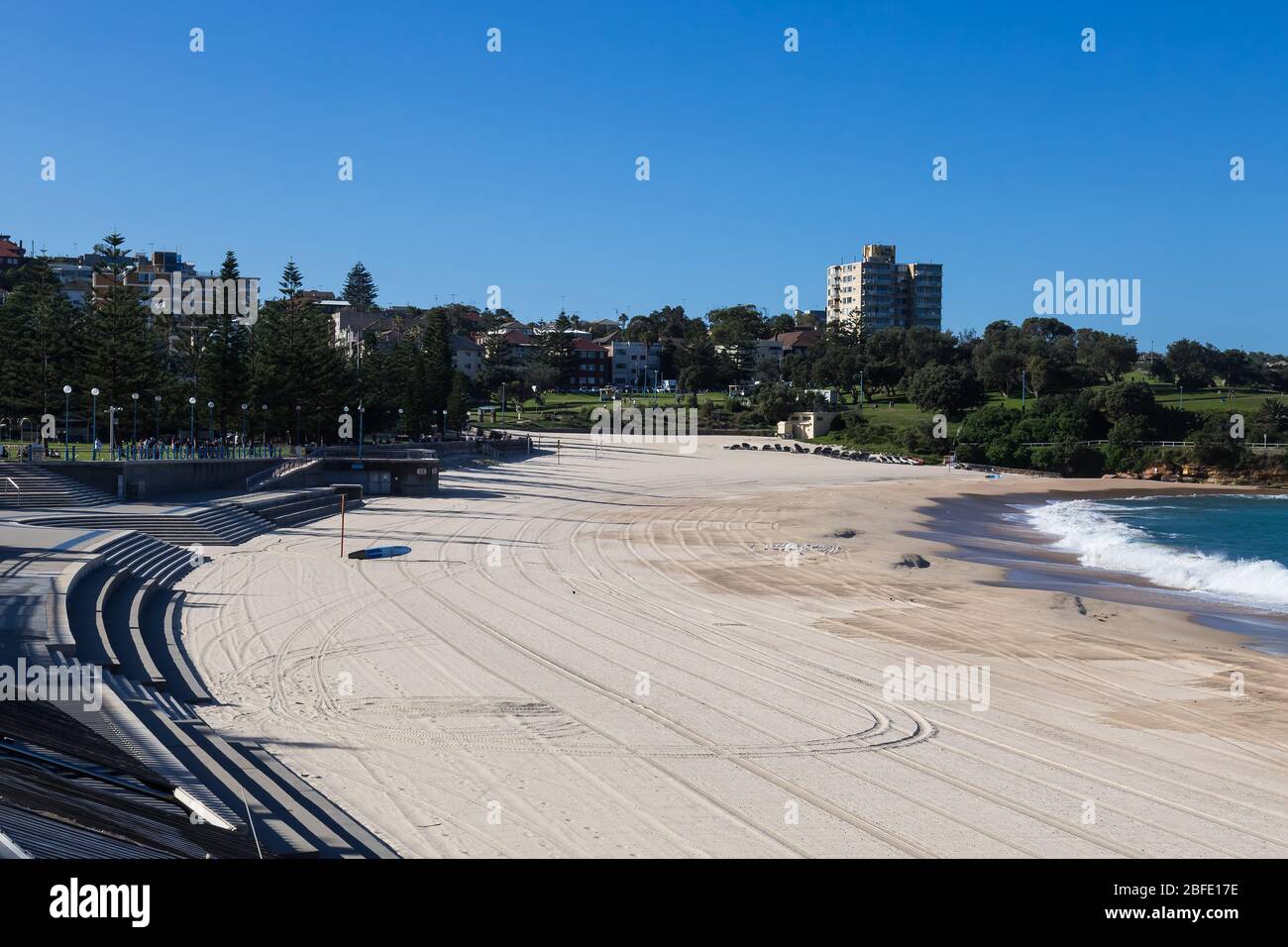 Coogee Beach während der COVID-Lockdowns in Sydney, Australien. Stockfoto