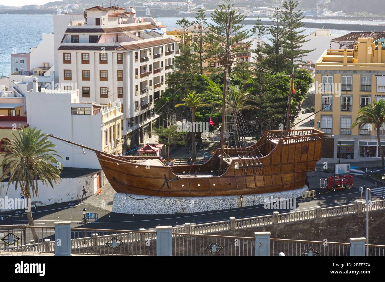 Altes Holzsegelschiff jetzt Maritime Museum in Santa Cruz, La Palma, Kanarische Inseln Stockfoto