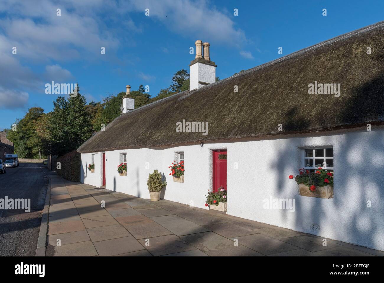 Strohhütte, Glamis, Angus Stockfoto