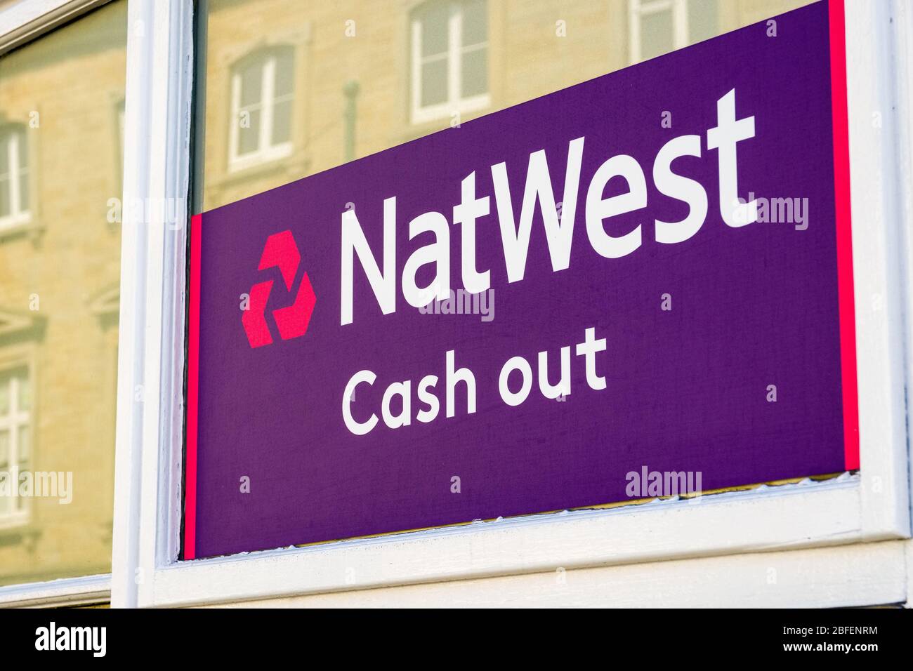 NAT West Bank Cash Machine Schild Stockfoto