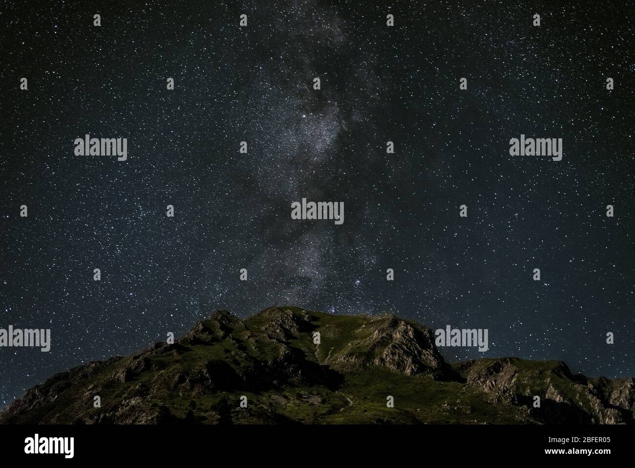 Milchstraße über Karpenisi Griechenland Stockfoto
