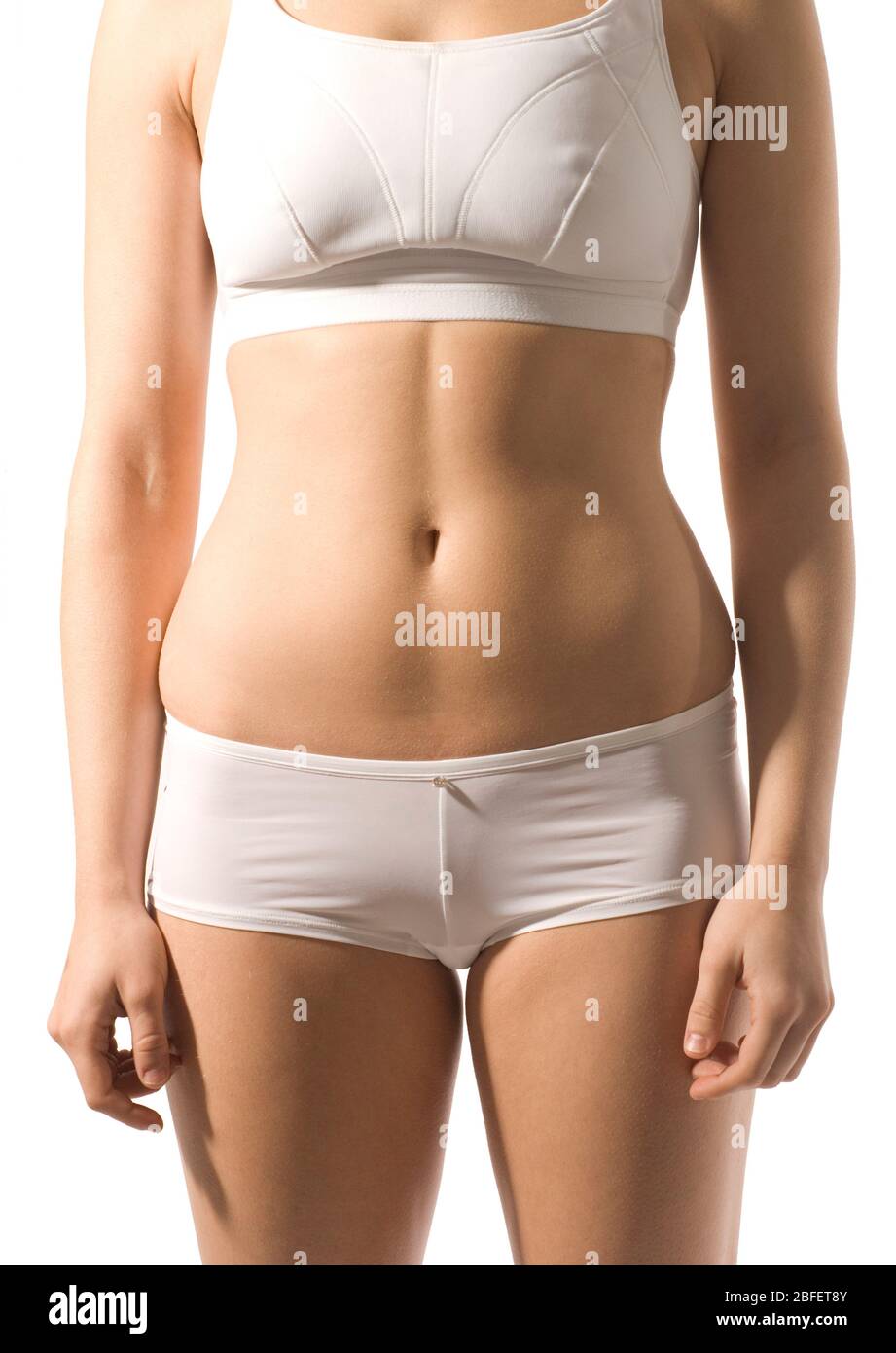 Der Oberkörper einer gesunden jungen Frau -Model veröffentlicht Stockfoto