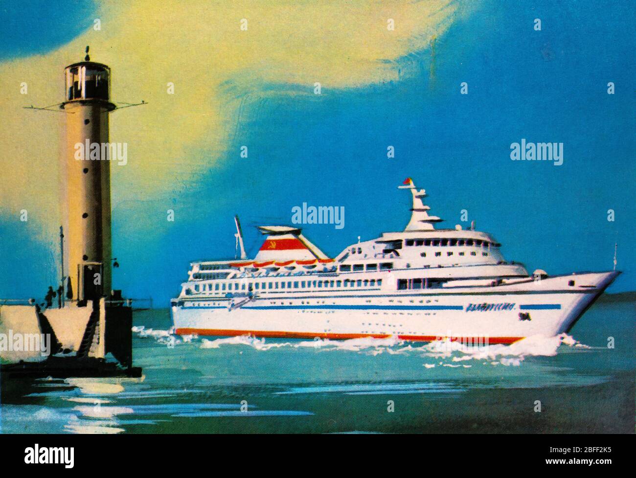 Weißrußland, Kreuzfahrtschiff, 1975, sowjetische Passagierflotte, Russland Stockfoto