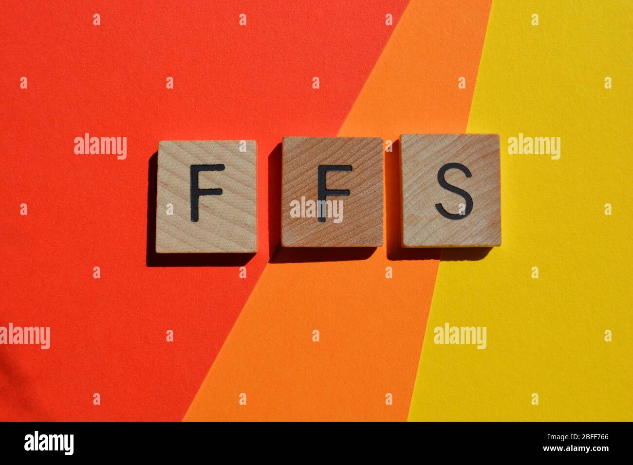 FFS, Akronym in Text sprechen, um Überraschung, Ekel oder Schock auszudrücken Stockfoto