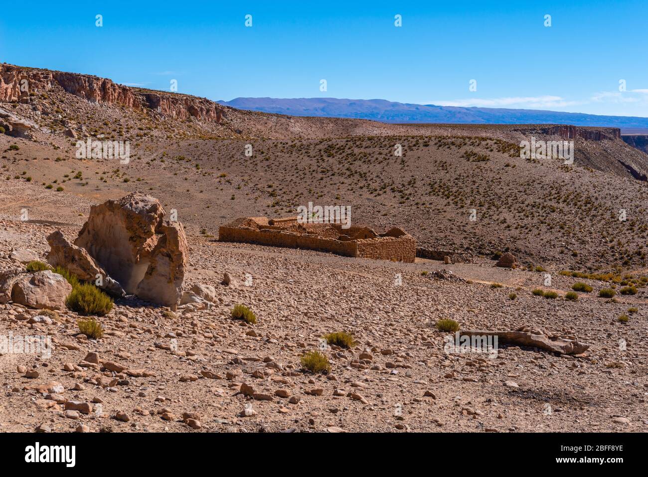 Verlassene Farm Patahuasy, Andenpuna, Susques, Department Jujuy, Argentinien, Lateinamerika Stockfoto