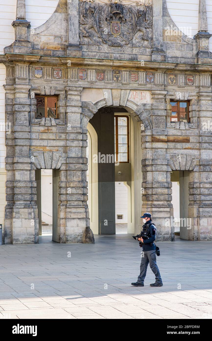 Leere Straßen von Prag während der Coronavirus-Pandemie Stockfoto