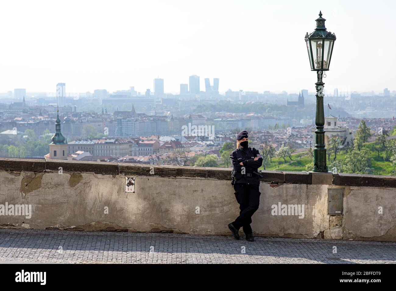 Leere Straßen von Prag während der Coronavirus-Pandemie Stockfoto