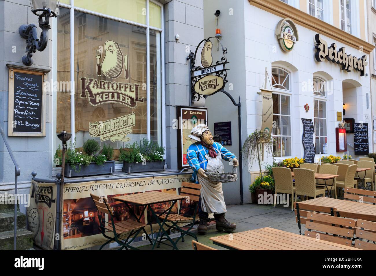 Restaurant in der Deichstraße, Altstadt, Hamburg, Deutschland, Europa Stockfoto