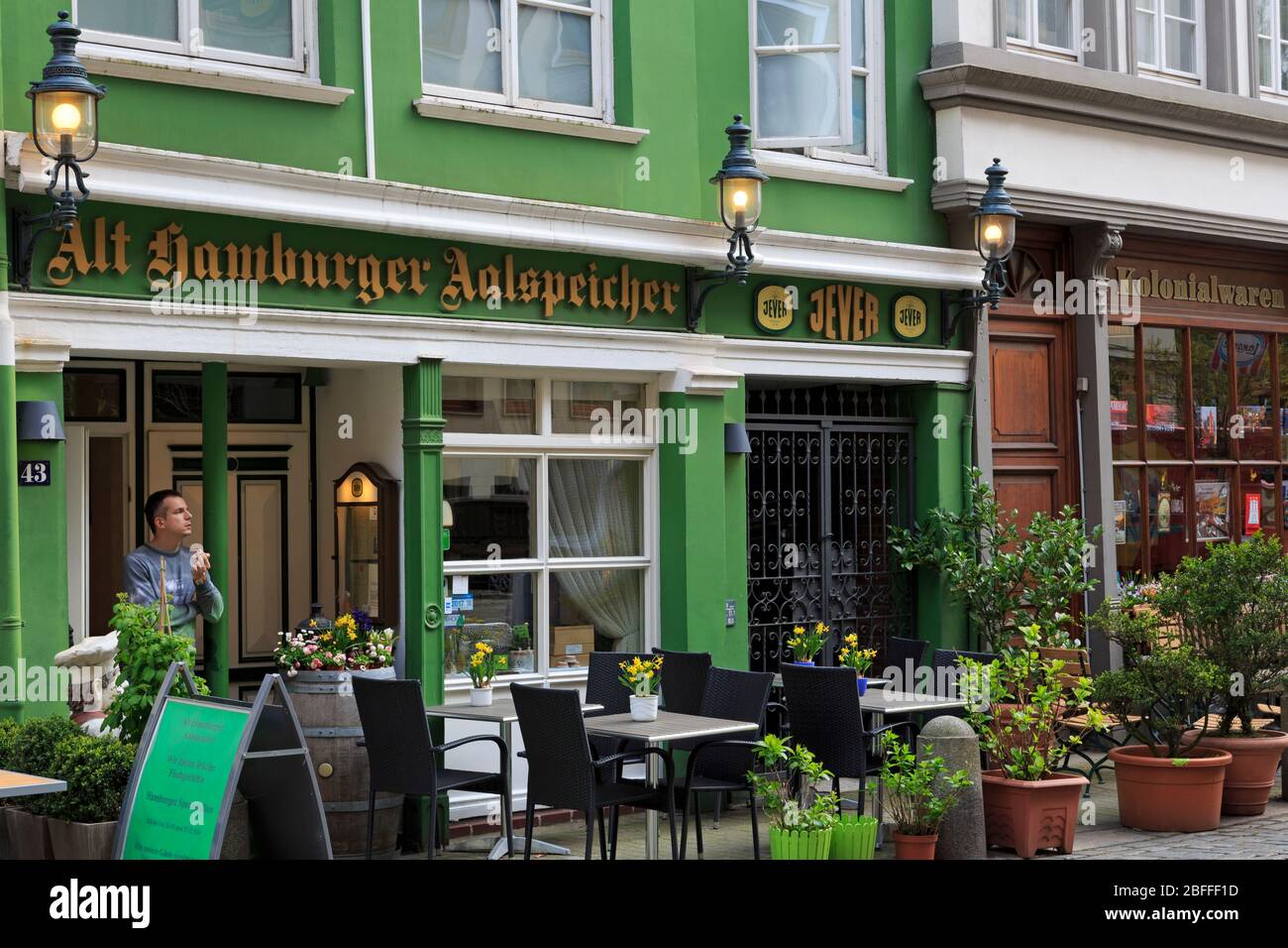 Restaurant in der Deichstraße, Altstadt, Hamburg, Deutschland, Europa Stockfoto