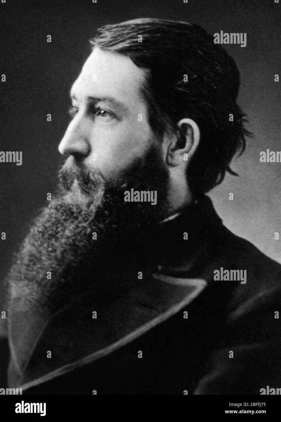 Sidney Clopton Lanier (1842-1881) war ein amerikanischer Musiker, Dichter und Autor aus Macon, Georgia. Viele Schulen, Strukturen und zwei Seen sind nach ihm benannt, und er wurde im Süden als der "Dichter der Konföderation" bekannt. Stockfoto
