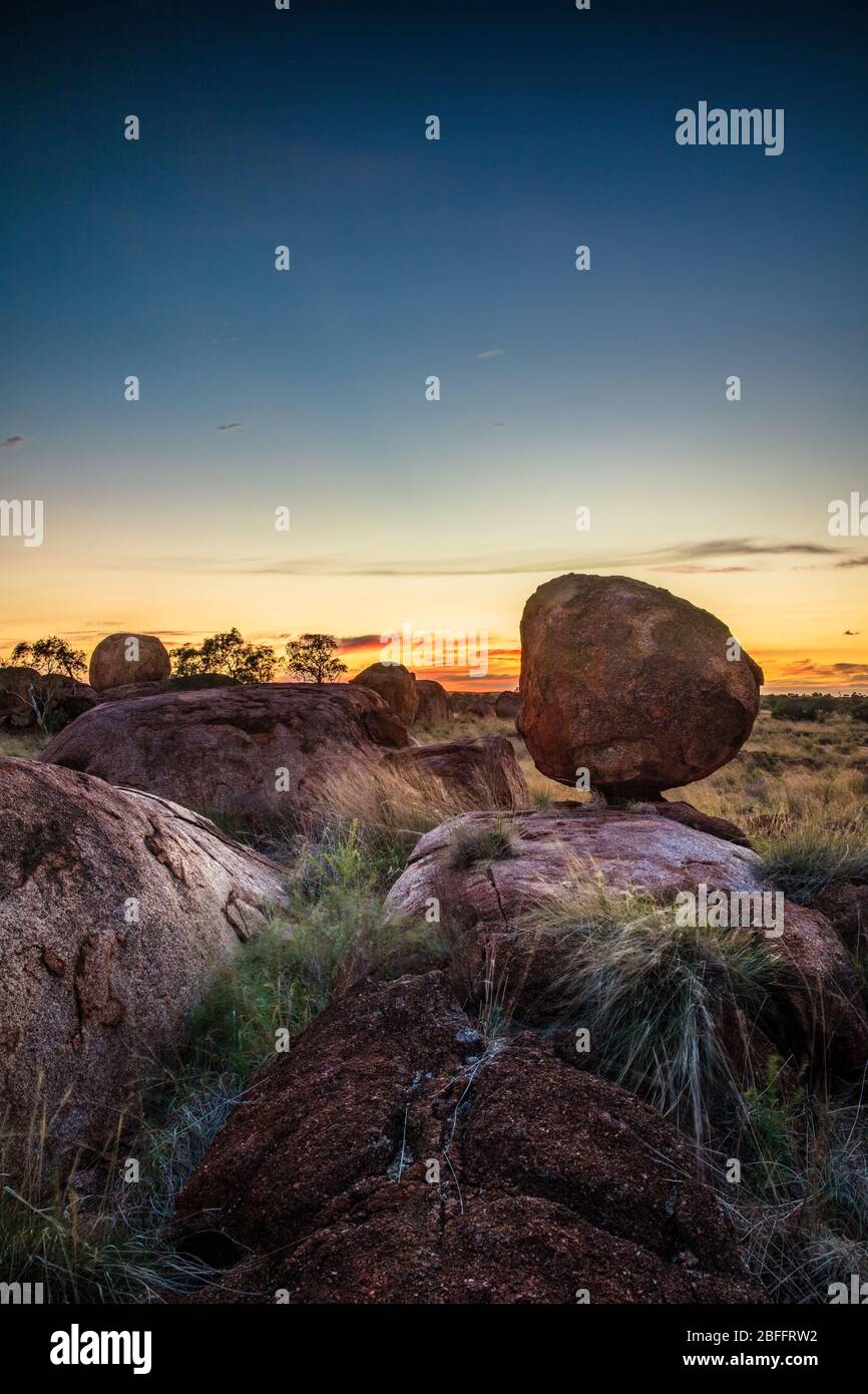 Rasende Wolken und Teufelskarmeln Stockfoto