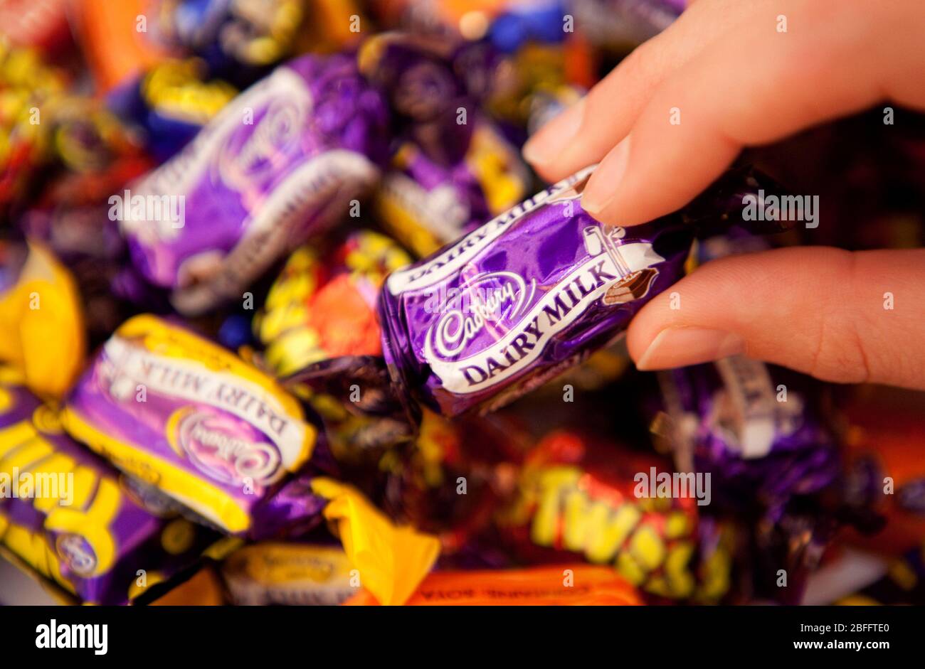 Anschauliches Bild von Cadbury ist Schokolade. Stockfoto