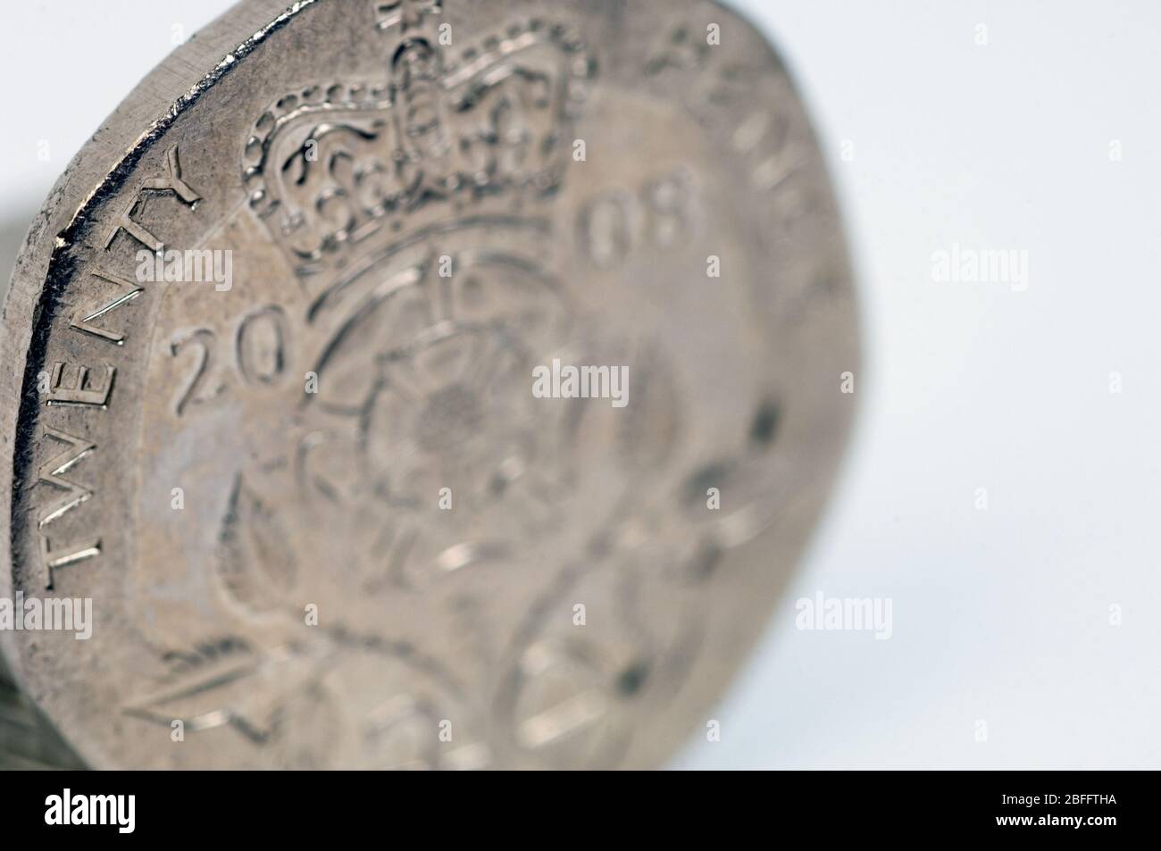 20 Pence Münze. Stockfoto