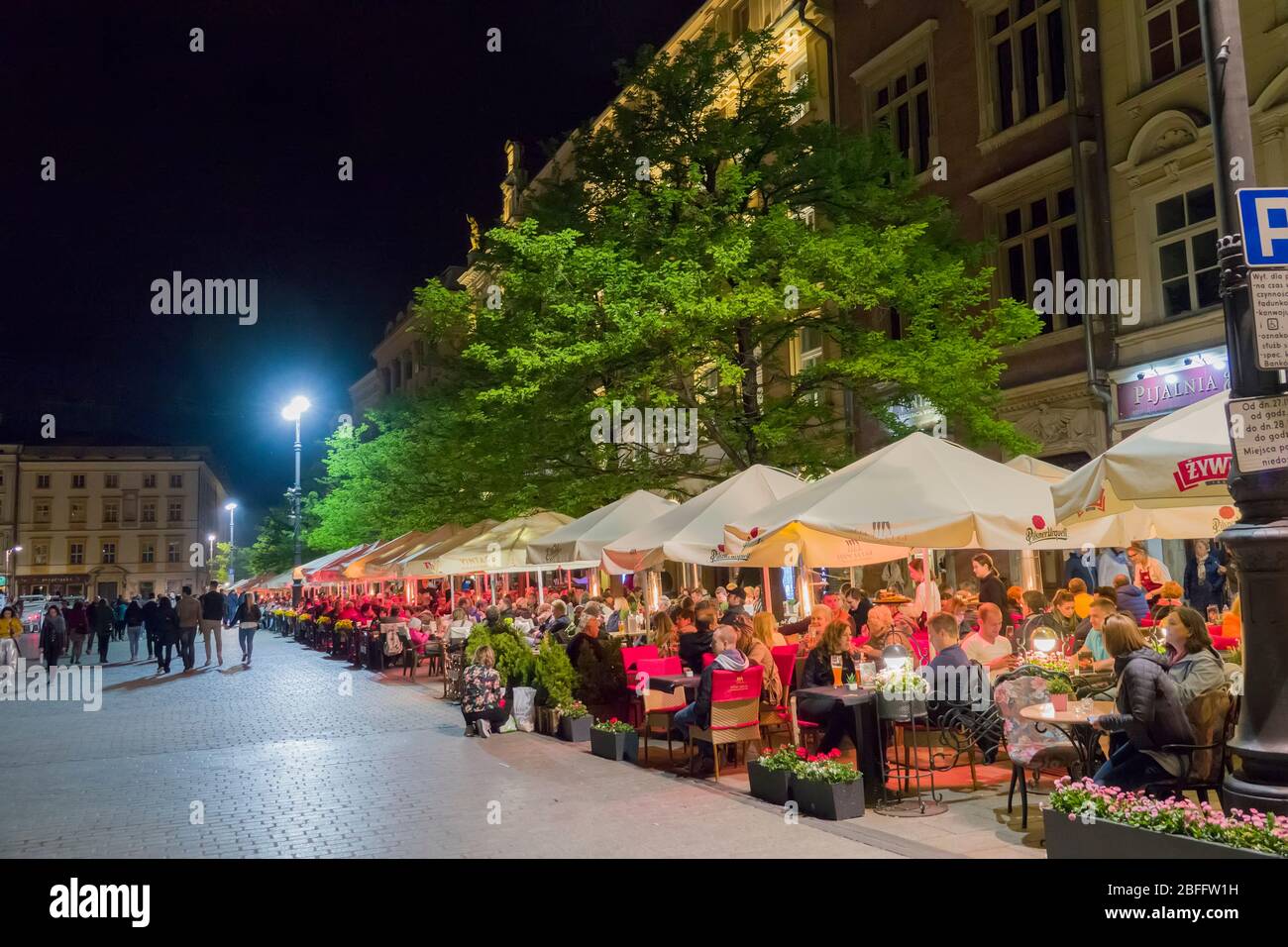 Restaurants Krakau Stare Miasto Altstädter Ring Polen Europäische Union Osteuropa Stadt Stockfoto