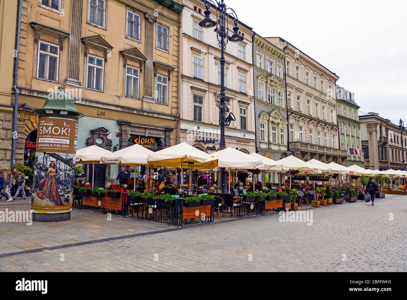 Restaurants Krakau Stare Miasto Altstädter Ring Polen Europäische Union Osteuropa Stadt Stockfoto