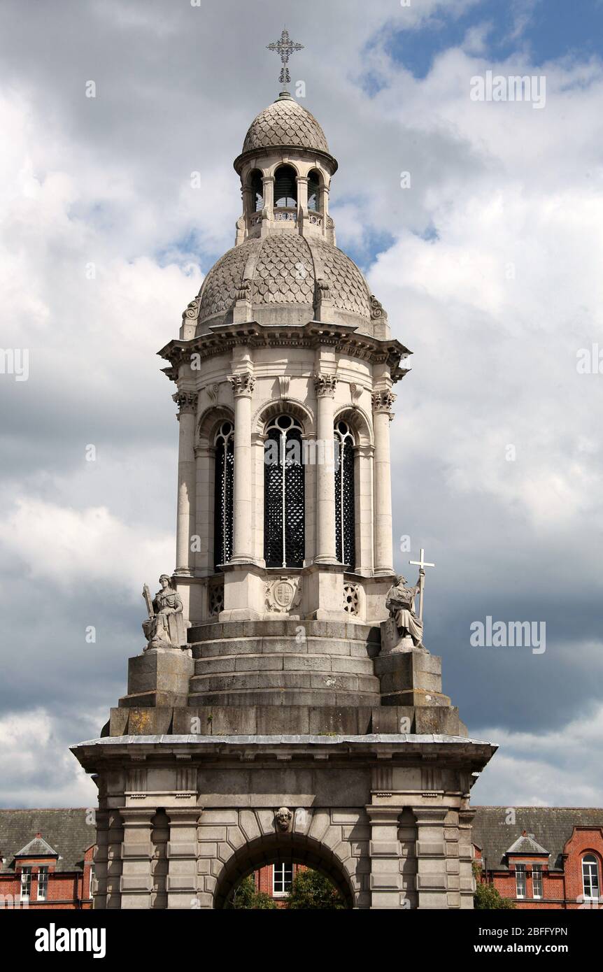 Bell Tower am Trinity College Dublin Stockfoto